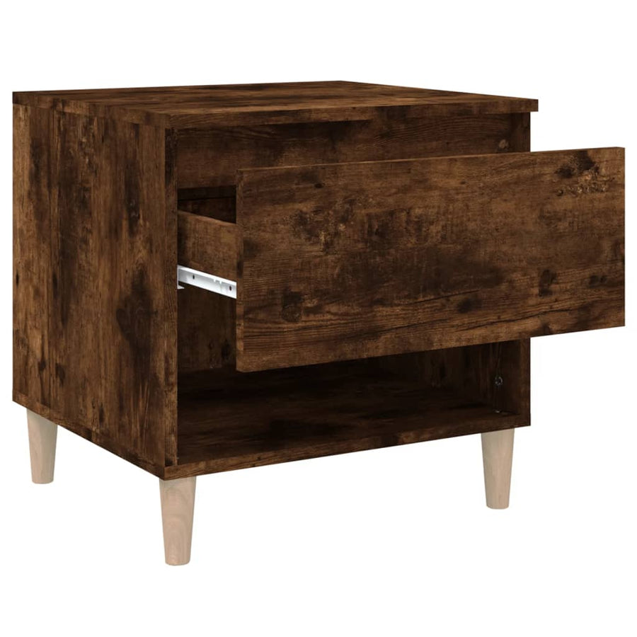 Nachtkastje 50X46X50 Cm Bewerkt Hout Gerookt Eikenkleurig