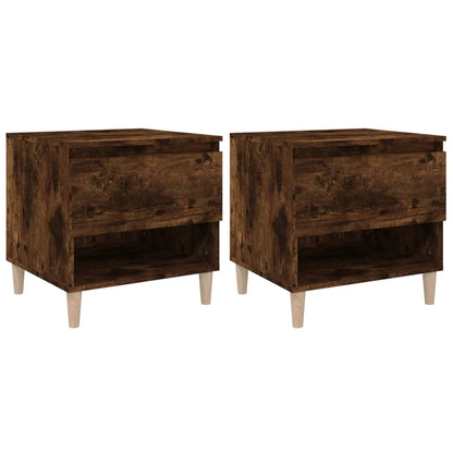 Nachtkastjes 2 St 50X46X50 Cm Bewerkt Hout Gerookt Eikenkleurig