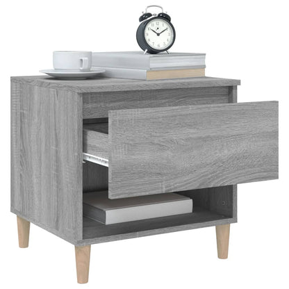 Nachtkastje 50X46X50 Cm Bewerkt Hout Grijs Sonoma Eikenkleur