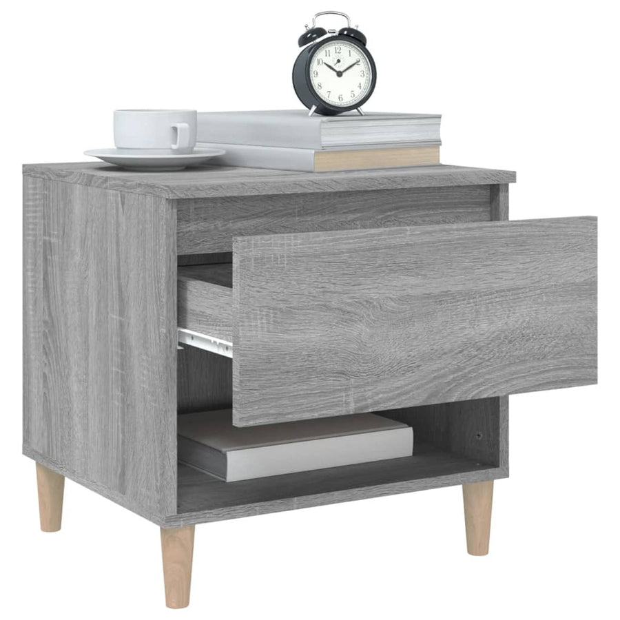 Nachtkastje 50X46X50 Cm Bewerkt Hout Grijs Sonoma Eikenkleur