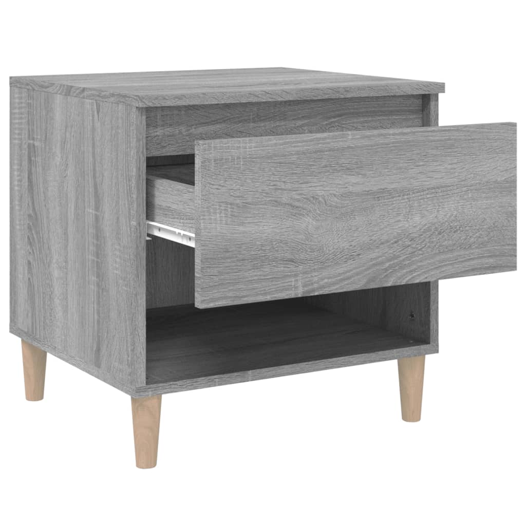 Nachtkastje 50X46X50 Cm Bewerkt Hout Grijs Sonoma Eikenkleur