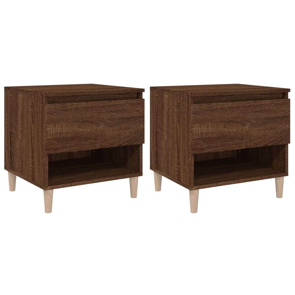 Nachtkastjes 2 St 50X46X50 Cm Bewerkt Hout Bruineikenkleurig