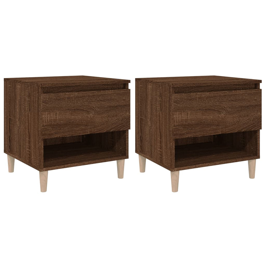 Nachtkastjes 2 St 50X46X50 Cm Bewerkt Hout Bruineikenkleurig