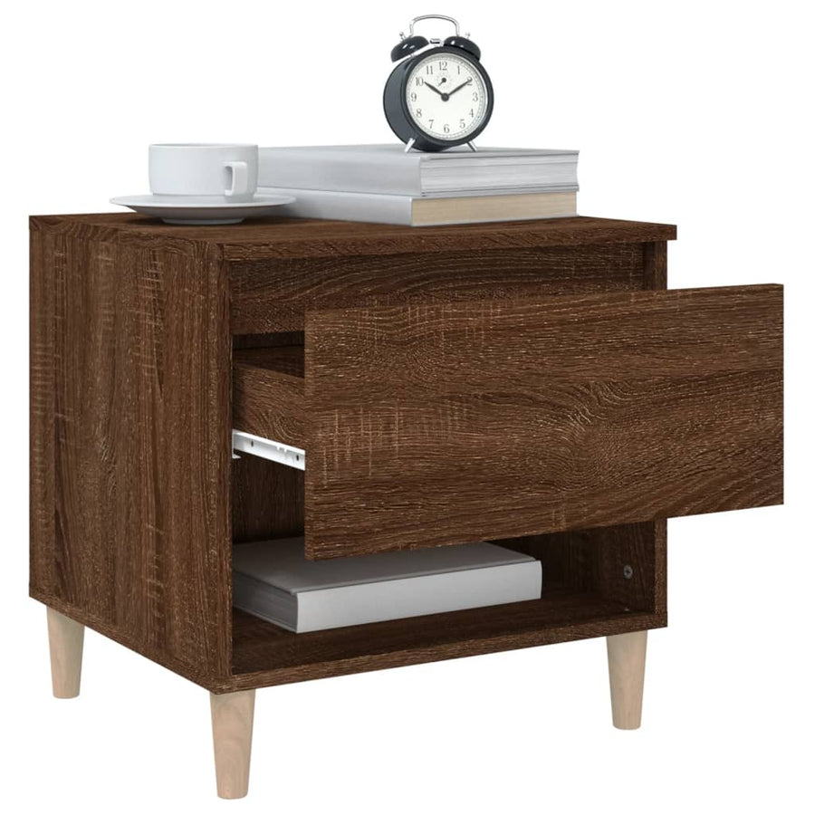 Nachtkastjes 2 St 50X46X50 Cm Bewerkt Hout Bruineikenkleurig