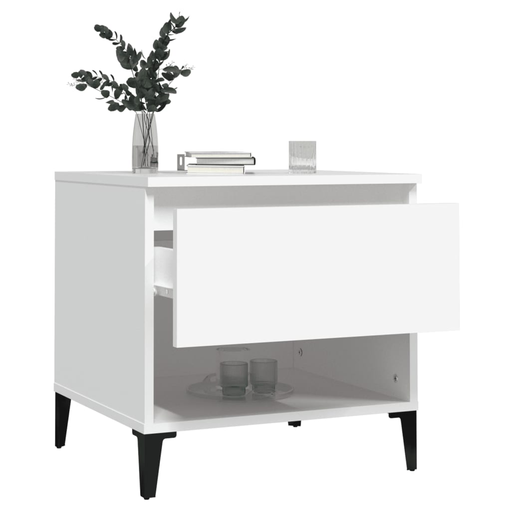 Bijzettafels 2 St 50X46X50 Cm Bewerkt Hout Wit