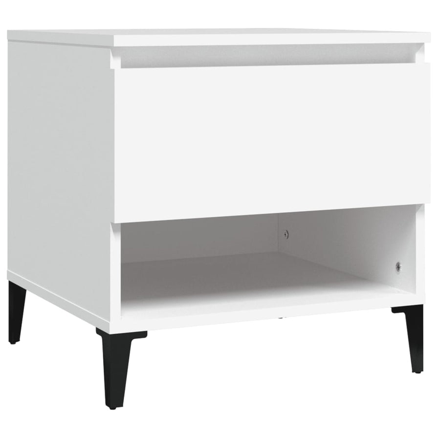 Bijzettafels 2 St 50X46X50 Cm Bewerkt Hout Wit