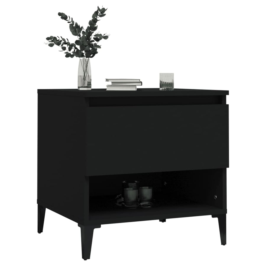 Bijzettafel 50X46X50 Cm Bewerkt Hout Zwart