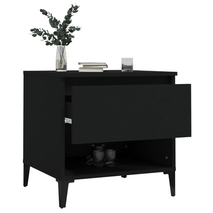 Bijzettafel 50X46X50 Cm Bewerkt Hout Zwart