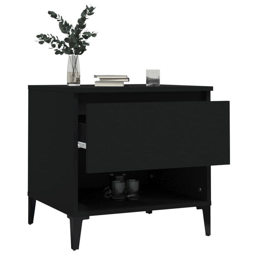 Bijzettafel 50X46X50 Cm Bewerkt Hout Zwart