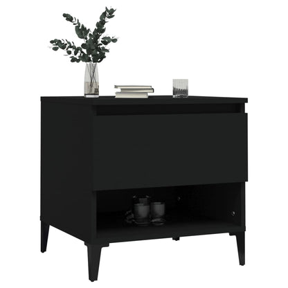 Bijzettafels 2 St 50X46X50 Cm Bewerkt Hout Zwart