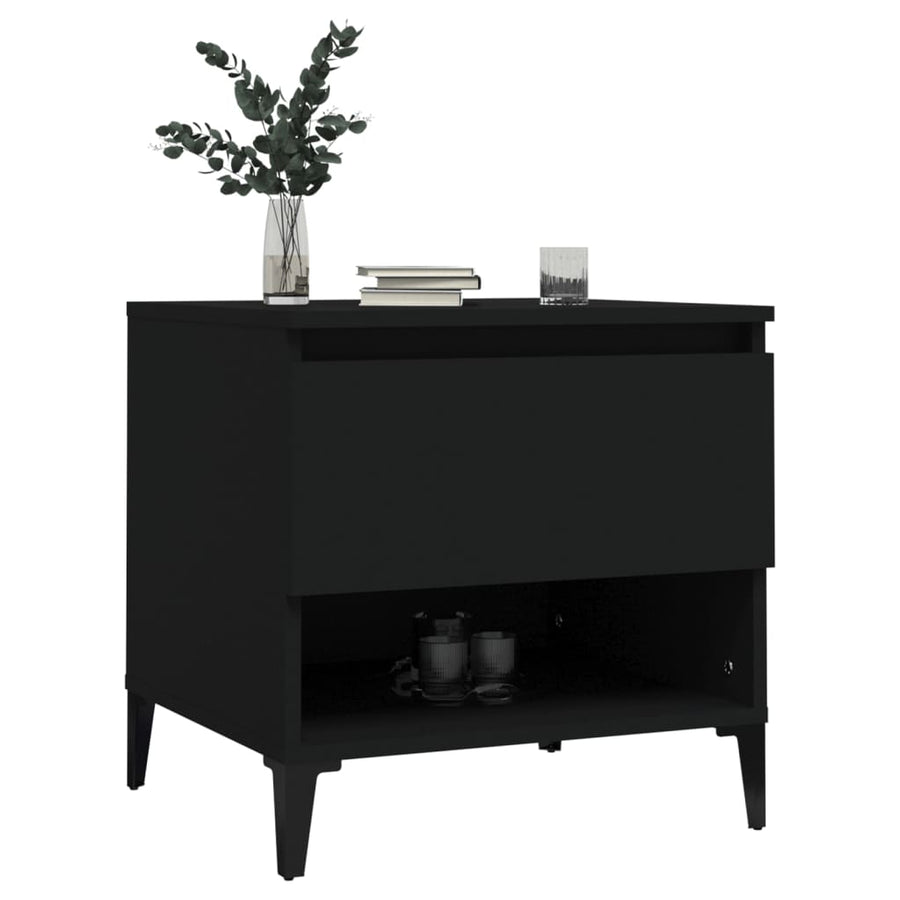 Bijzettafels 2 St 50X46X50 Cm Bewerkt Hout Zwart