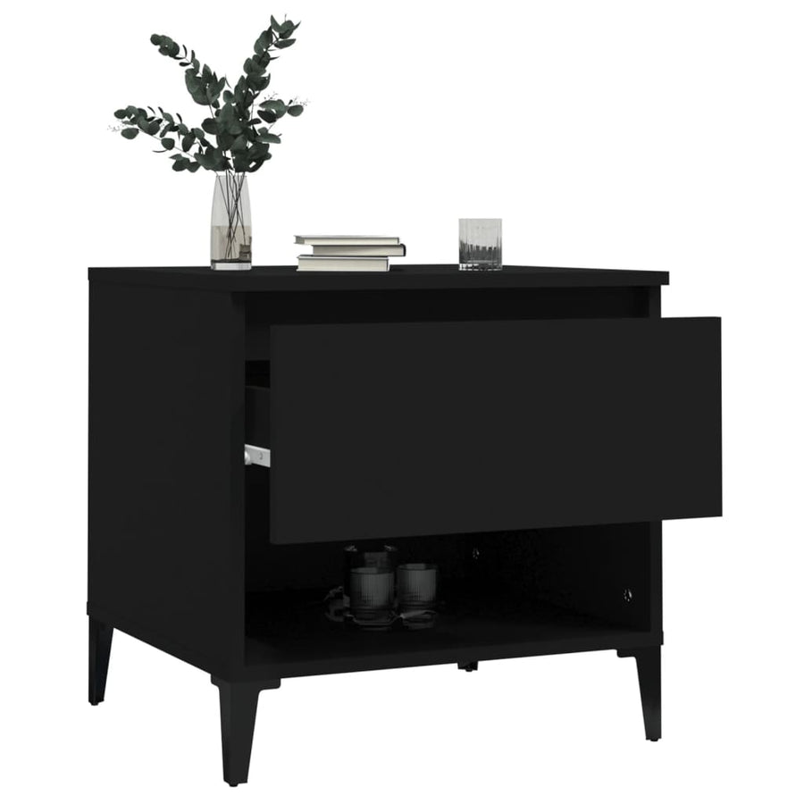 Bijzettafels 2 St 50X46X50 Cm Bewerkt Hout Zwart