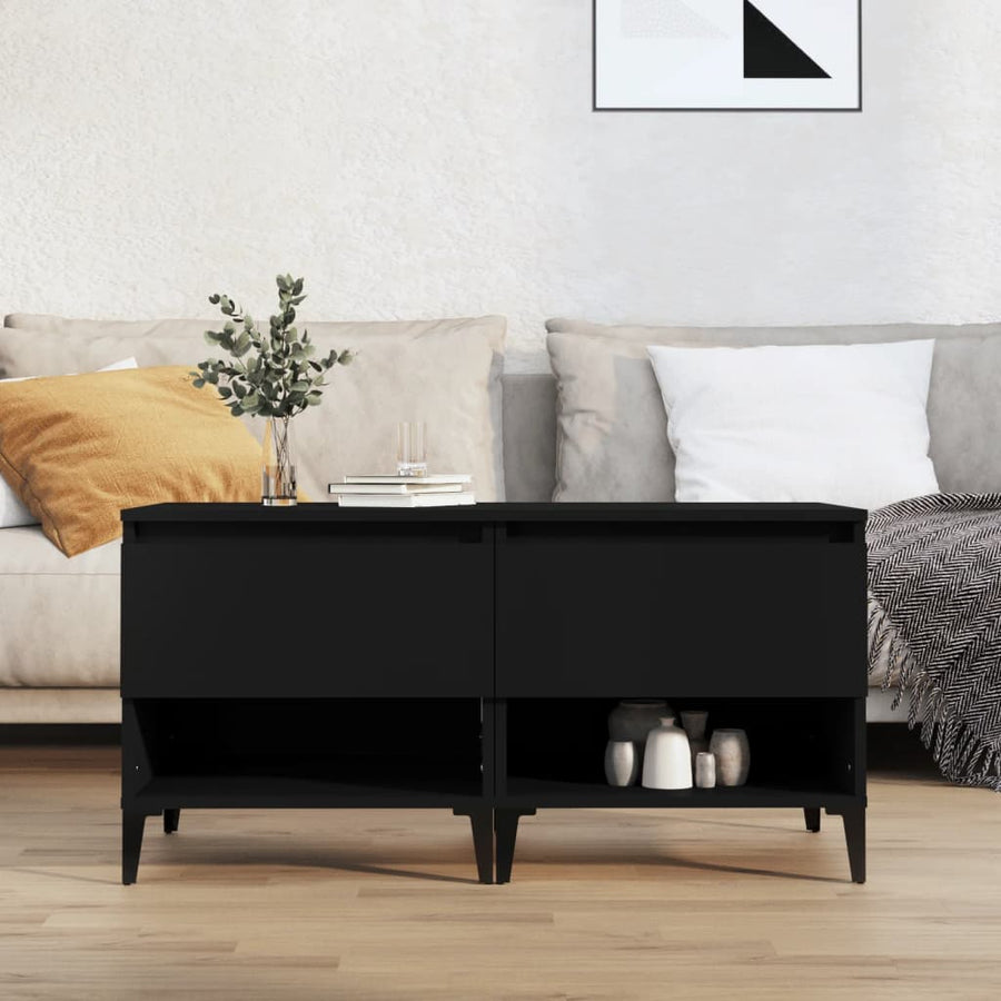 Bijzettafels 2 St 50X46X50 Cm Bewerkt Hout Zwart