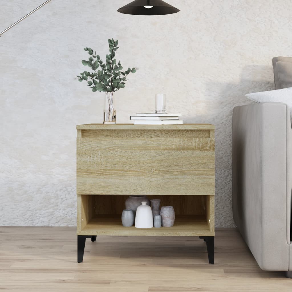 Bijzettafel 50X46X50 Cm Bewerkt Hout Sonoma Eikenkleurig