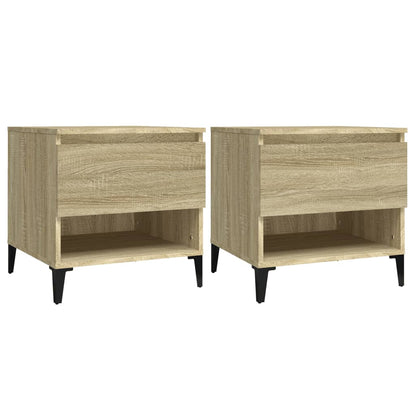 Bijzettafels 2 St 50X46X50 Cm Bewerkt Hout Sonoma Eikenkleurig
