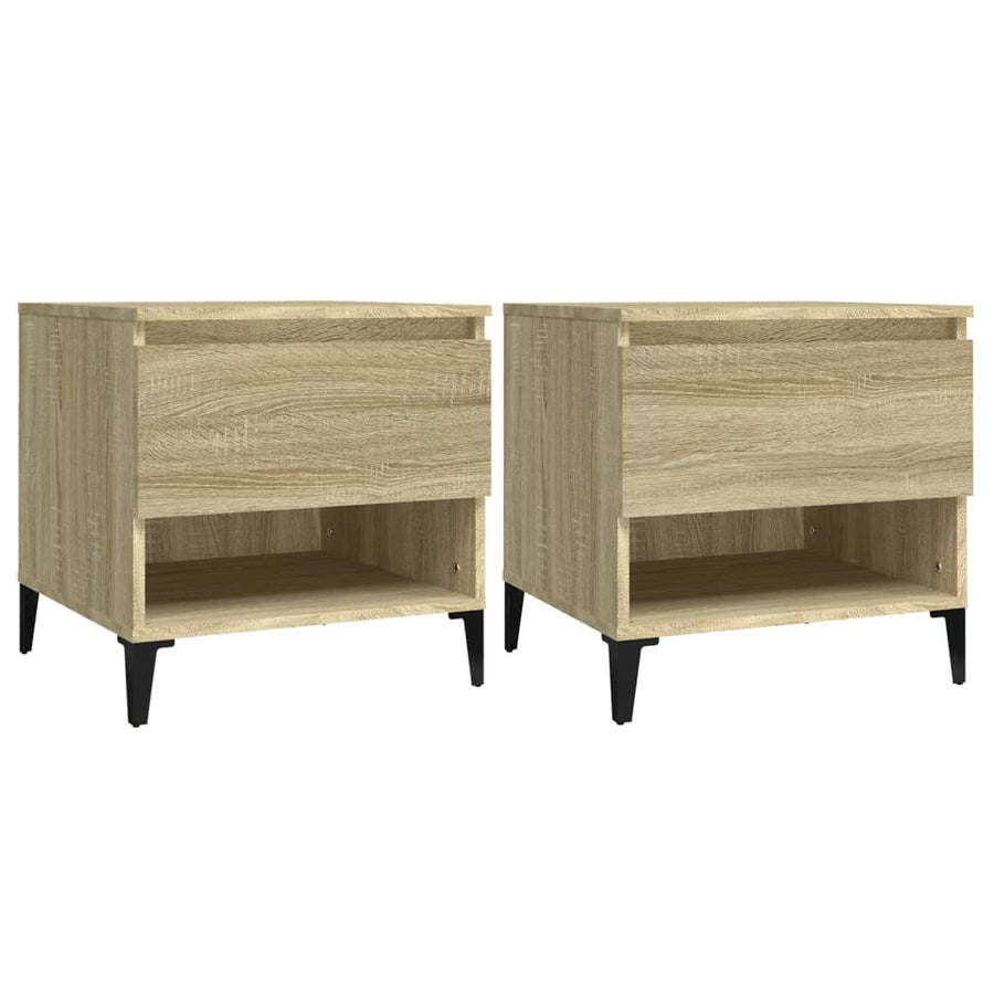 Bijzettafels 2 St 50X46X50 Cm Bewerkt Hout Sonoma Eikenkleurig