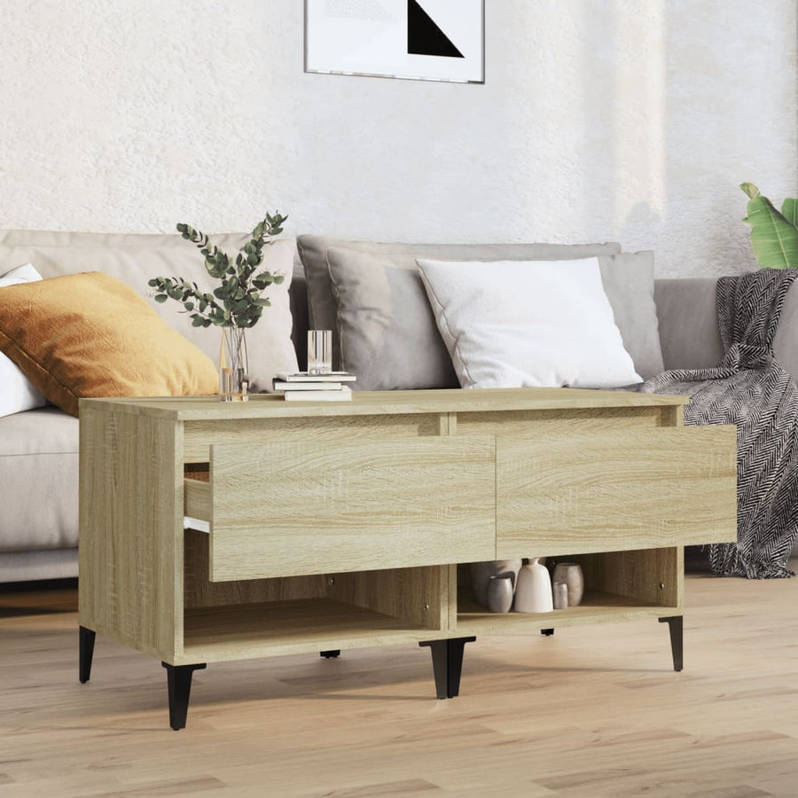 Bijzettafels 2 St 50X46X50 Cm Bewerkt Hout Sonoma Eikenkleurig