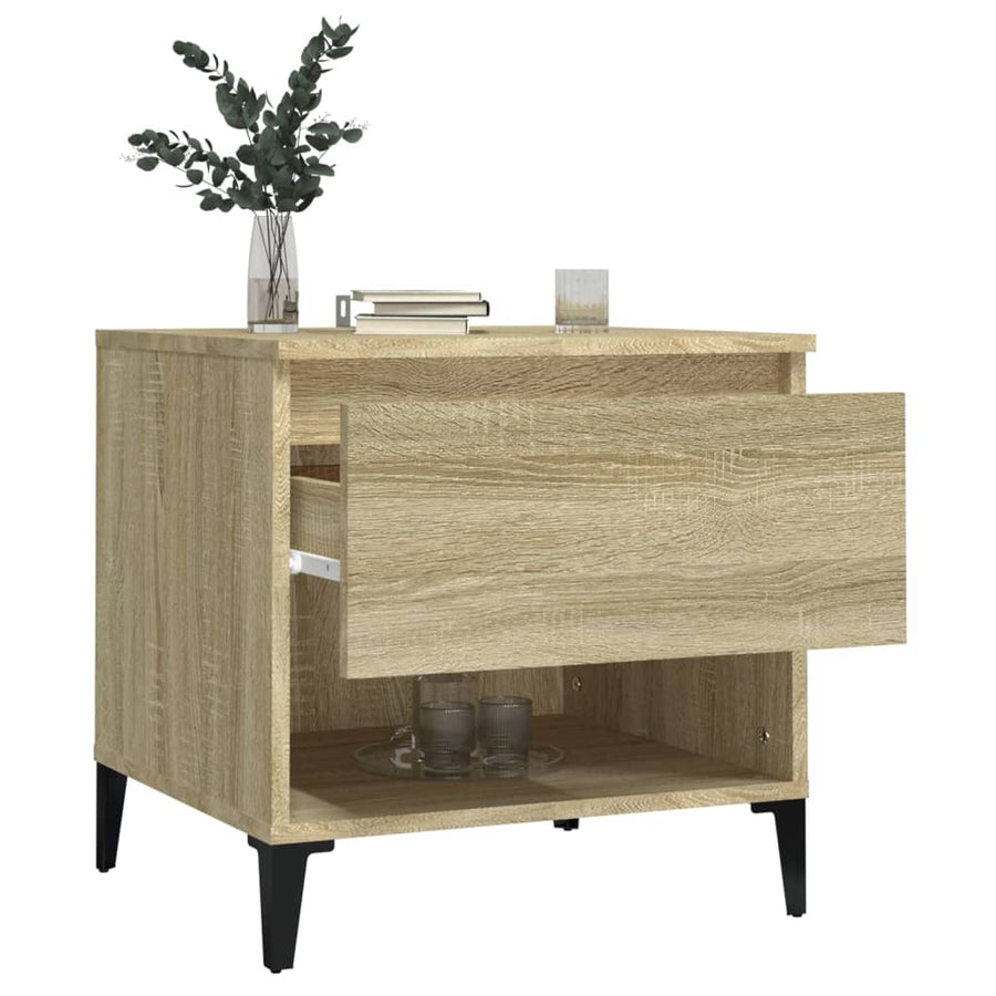 Bijzettafels 2 St 50X46X50 Cm Bewerkt Hout Sonoma Eikenkleurig