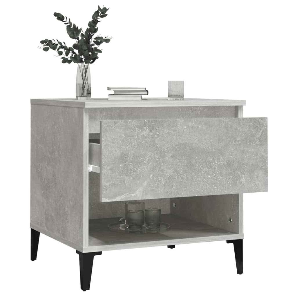 Bijzettafel 50X46X50 Cm Bewerkt Hout Betongrijs