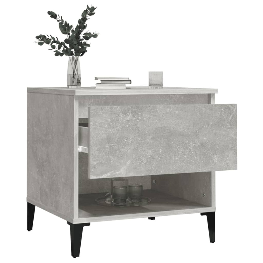 Bijzettafel 50X46X50 Cm Bewerkt Hout Betongrijs