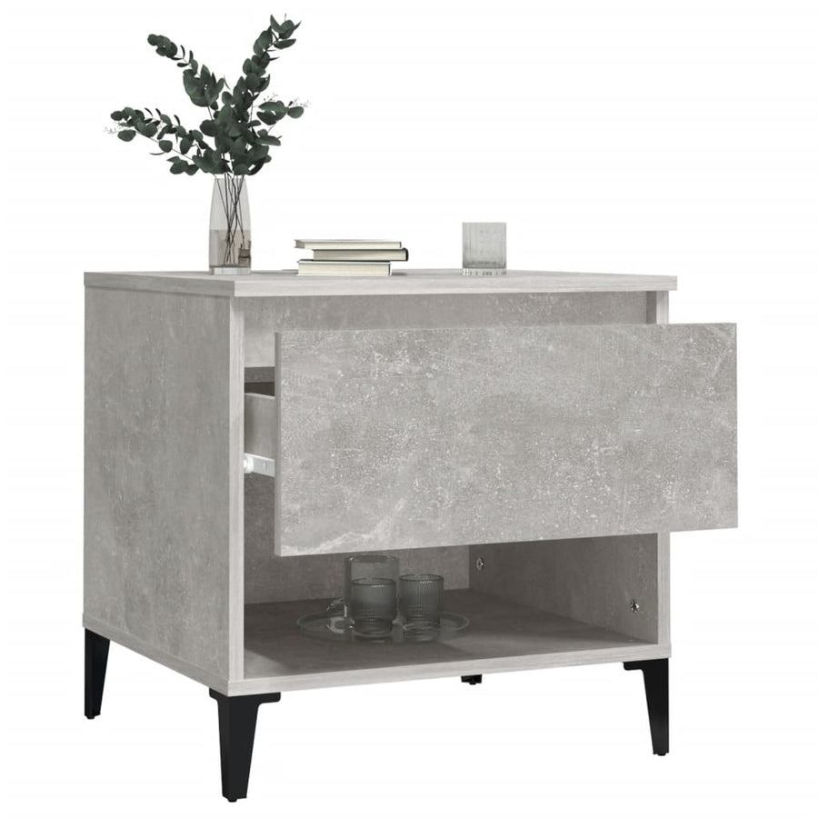 Bijzettafels 2 St 50X46X50 Cm Bewerkt Hout Betongrijs