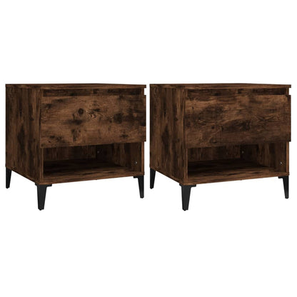 Bijzettafels 2 St 50X46X50 Cm Bewerkt Hout Gerookt Eikenkleurig