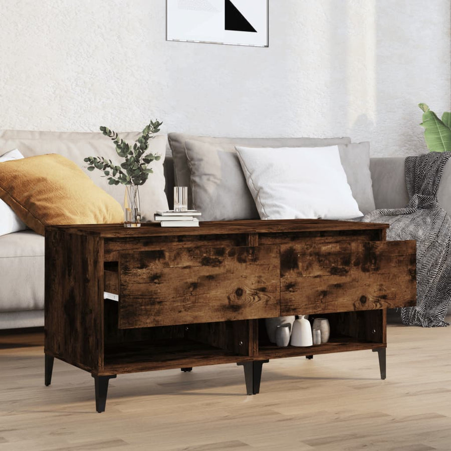 Bijzettafels 2 St 50X46X50 Cm Bewerkt Hout Gerookt Eikenkleurig
