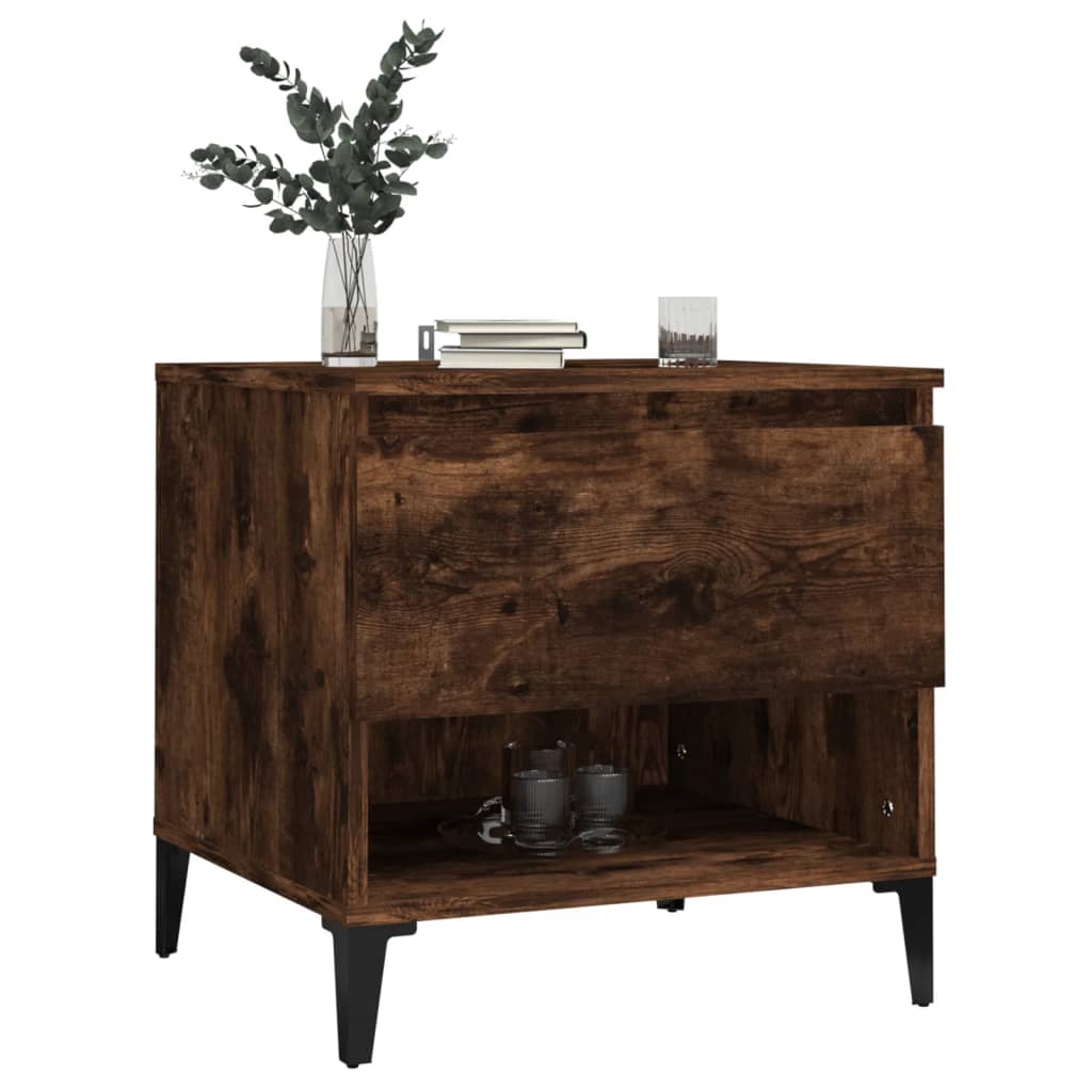 Bijzettafels 2 St 50X46X50 Cm Bewerkt Hout Gerookt Eikenkleurig