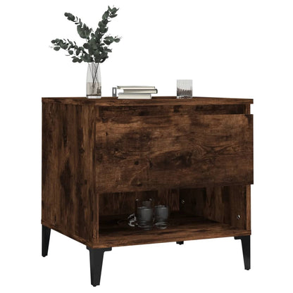Bijzettafels 2 St 50X46X50 Cm Bewerkt Hout Gerookt Eikenkleurig