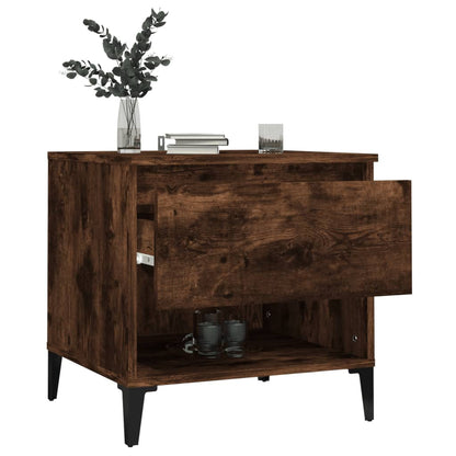 Bijzettafels 2 St 50X46X50 Cm Bewerkt Hout Gerookt Eikenkleurig