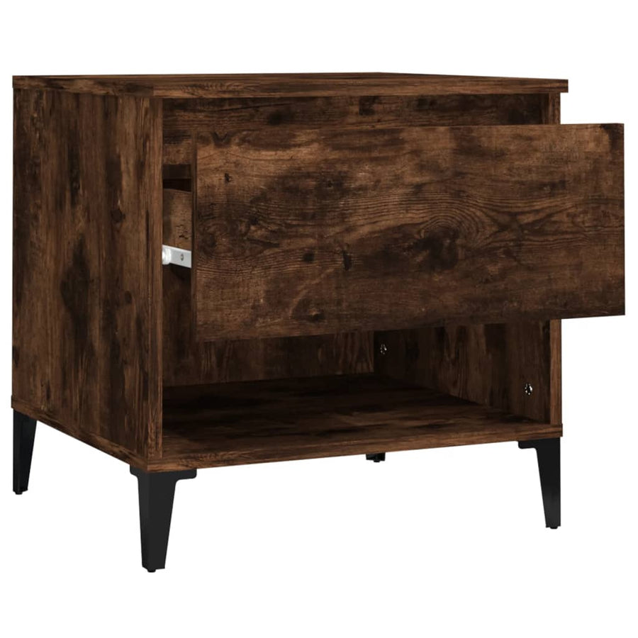 Bijzettafels 2 St 50X46X50 Cm Bewerkt Hout Gerookt Eikenkleurig
