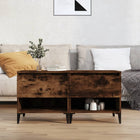 Bijzettafels 2 st 50x46x50 cm bewerkt hout gerookt eiken