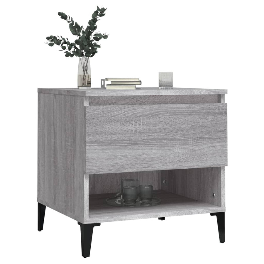 Bijzettafel 50X46X50 Cm Bewerkt Hout Grijs Sonoma Eikenkleur