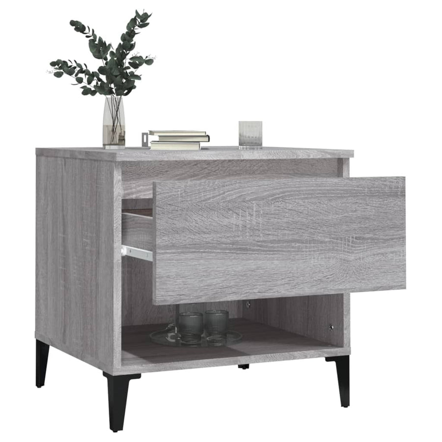Bijzettafel 50X46X50 Cm Bewerkt Hout Grijs Sonoma Eikenkleur