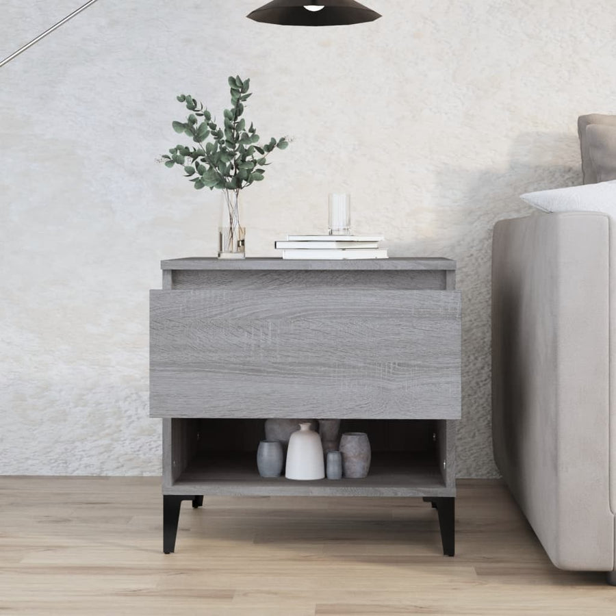 Bijzettafel 50X46X50 Cm Bewerkt Hout Grijs Sonoma Eikenkleur