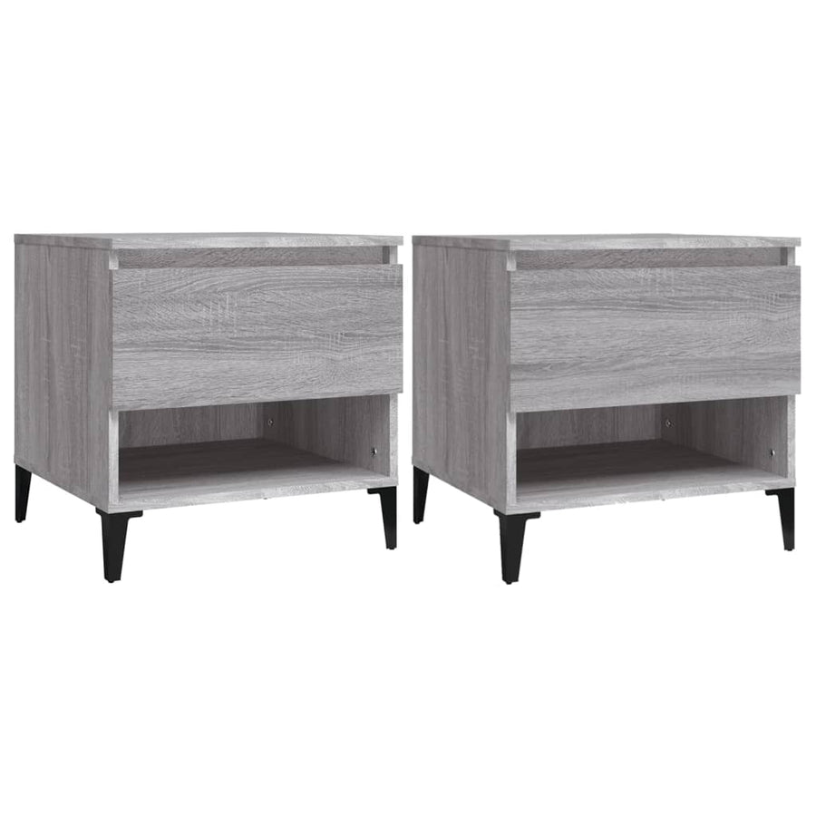 Bijzettafels 2 St 50X46X50 Cm Bewerkt Hout Grijs Sonoma Eiken