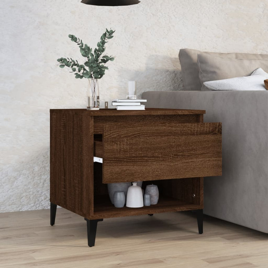 Bijzettafel 50X46X50 Cm Bewerkt Hout Bruin Eikenkleur
