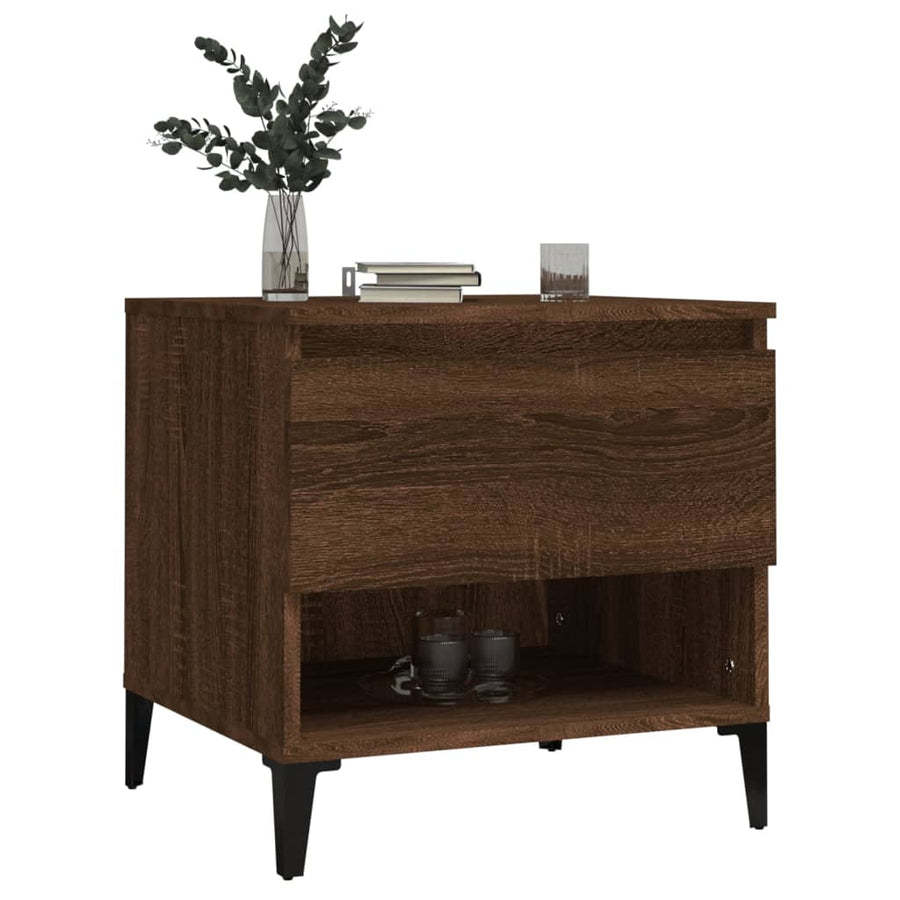 Bijzettafel 50X46X50 Cm Bewerkt Hout Bruin Eikenkleur