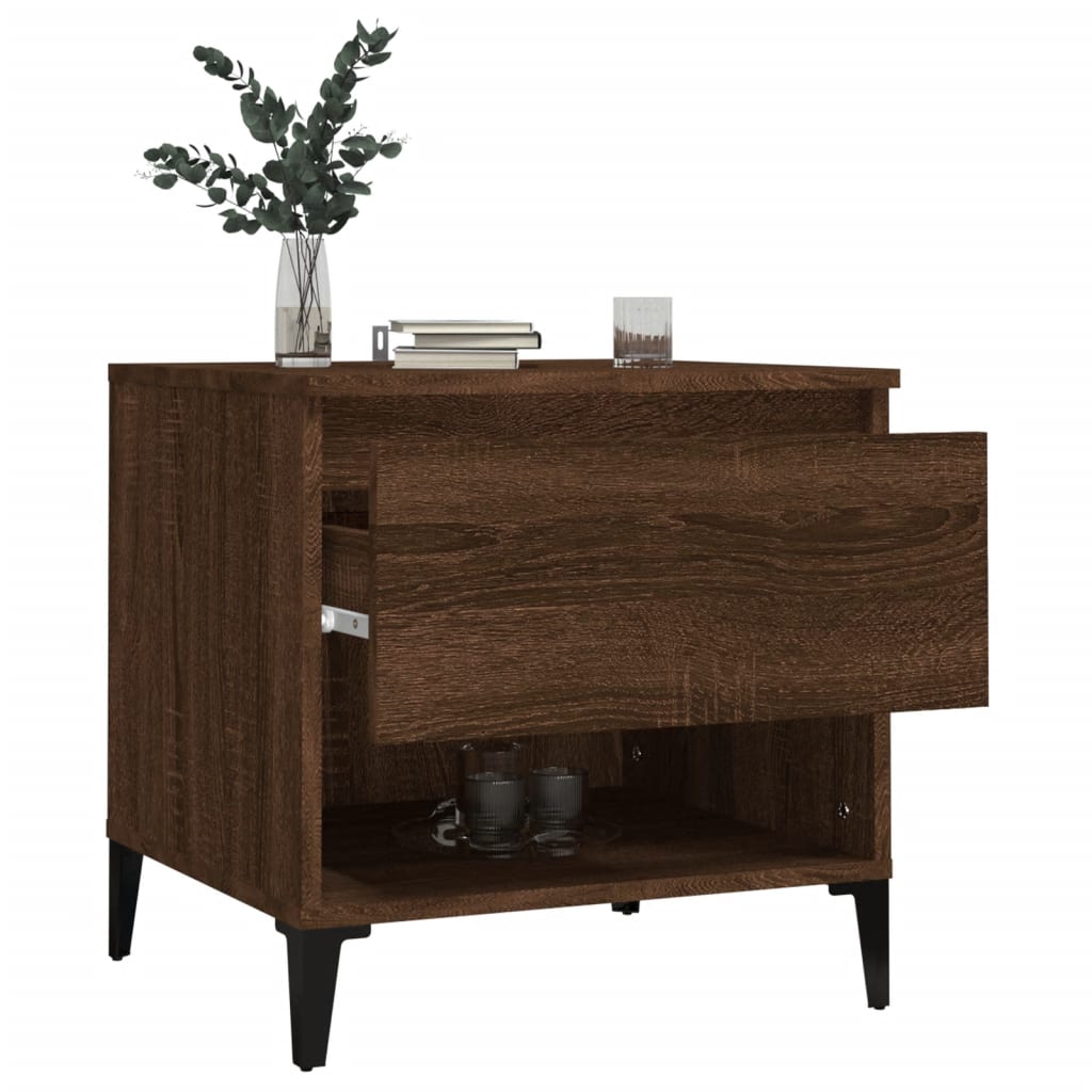 Bijzettafel 50X46X50 Cm Bewerkt Hout Bruin Eikenkleur