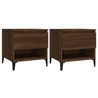 Bijzettafels 2 St 50X46X50 Cm Bewerkt Hout Bruin Eikenkleur