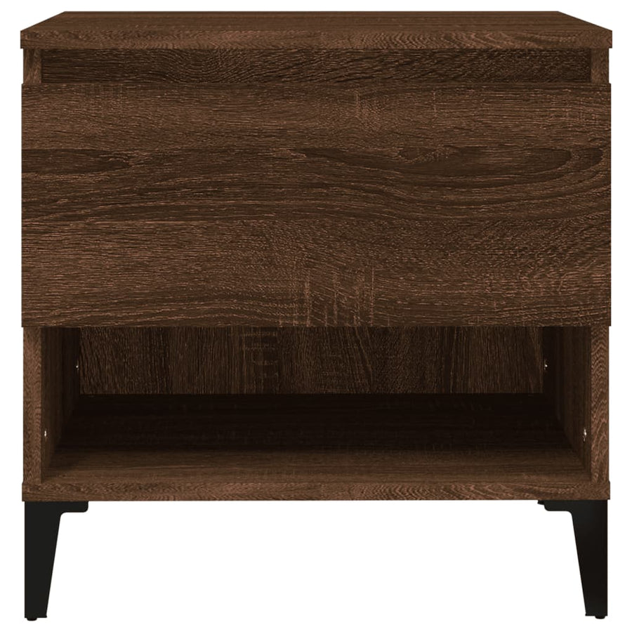 Bijzettafels 2 St 50X46X50 Cm Bewerkt Hout Bruin Eikenkleur