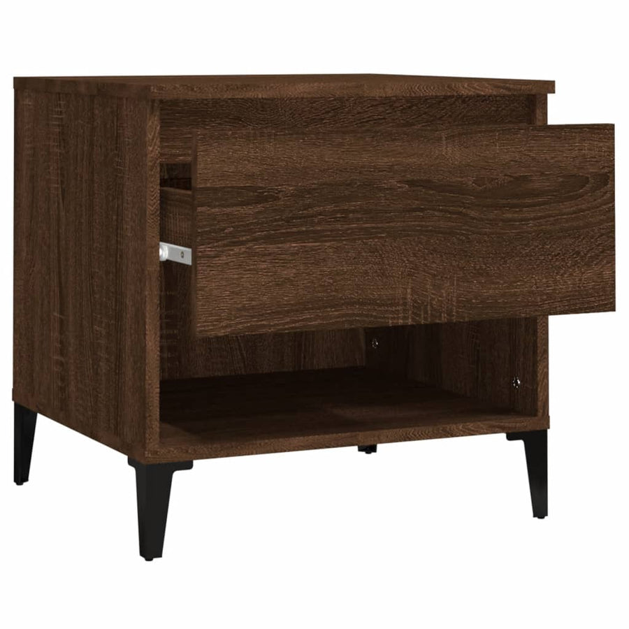 Bijzettafels 2 St 50X46X50 Cm Bewerkt Hout Bruin Eikenkleur