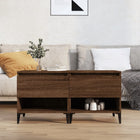 Side tables 2 pcs 50x46x50 cm carved wood brown oak colour