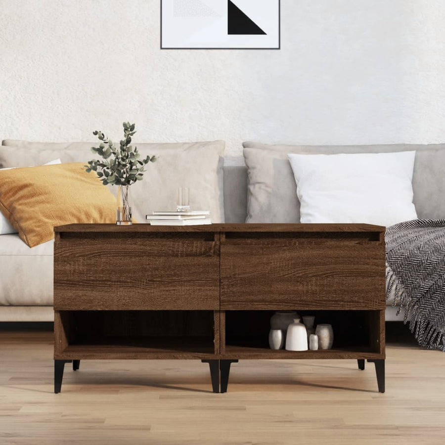 Bijzettafels 2 St 50X46X50 Cm Bewerkt Hout Bruin Eikenkleur