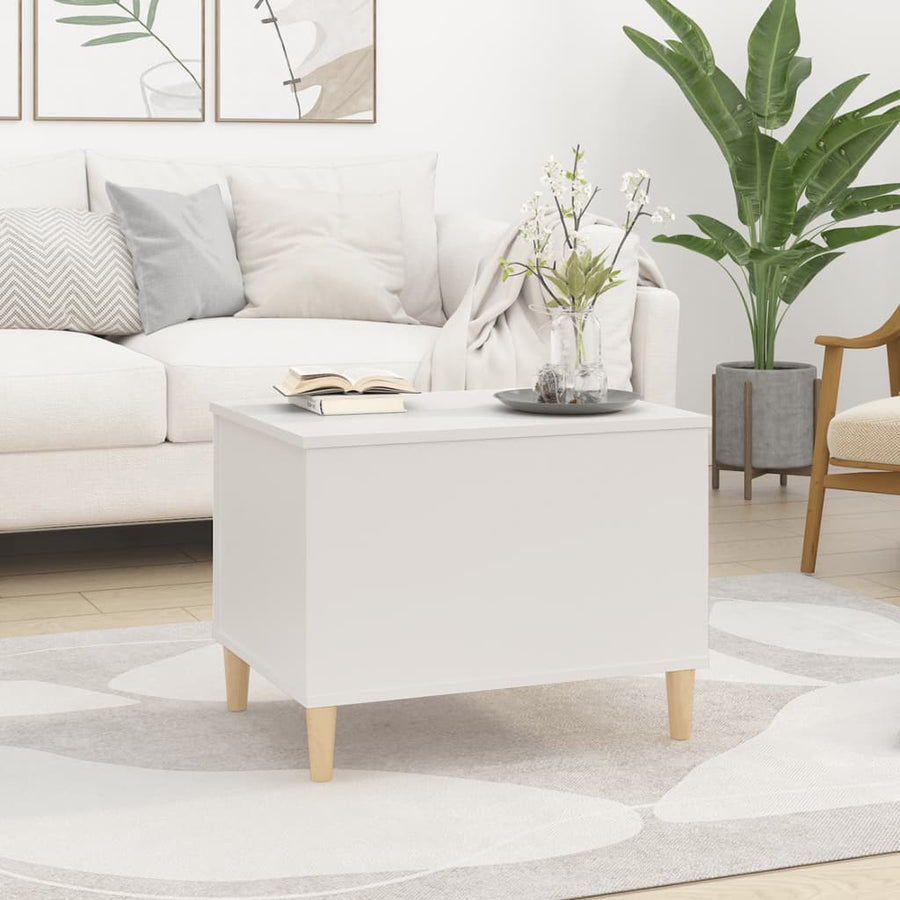 Salontafel 60X44,5X45 Cm Bewerkt Hout 60 x 44.5 x 45 cm Wit