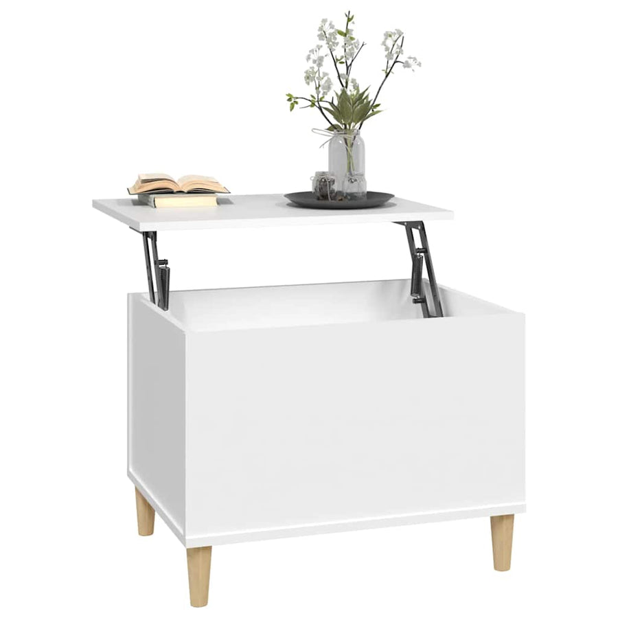 Salontafel 60X44,5X45 Cm Bewerkt Hout 60 x 44.5 x 45 cm Wit