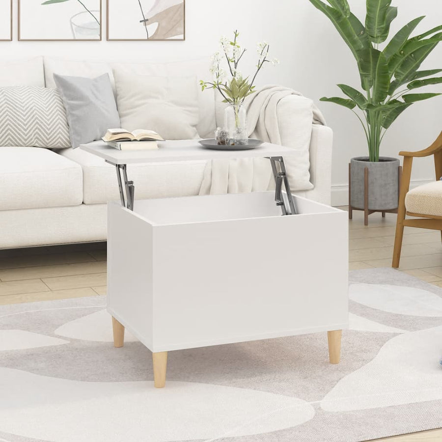 Salontafel 60X44,5X45 Cm Bewerkt Hout 60 x 44.5 x 45 cm Wit
