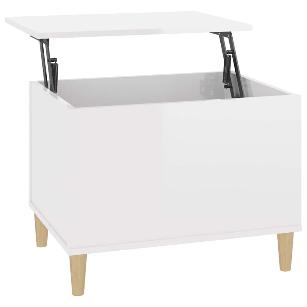 Salontafel 60x44,5x45 cm bewerkt hout hoogglans wit