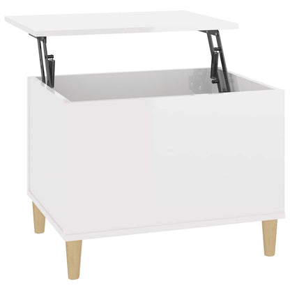 Salontafel 60x44,5x45 cm bewerkt hout hoogglans wit