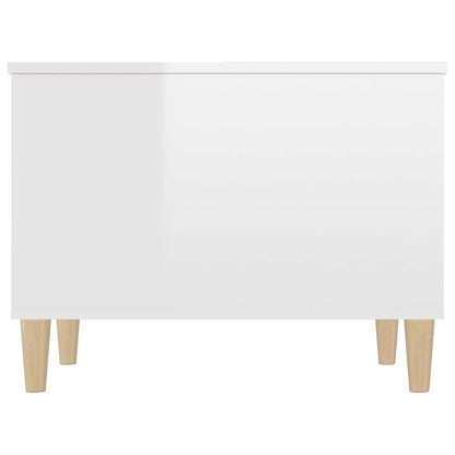 Salontafel 60x44,5x45 cm bewerkt hout hoogglans wit